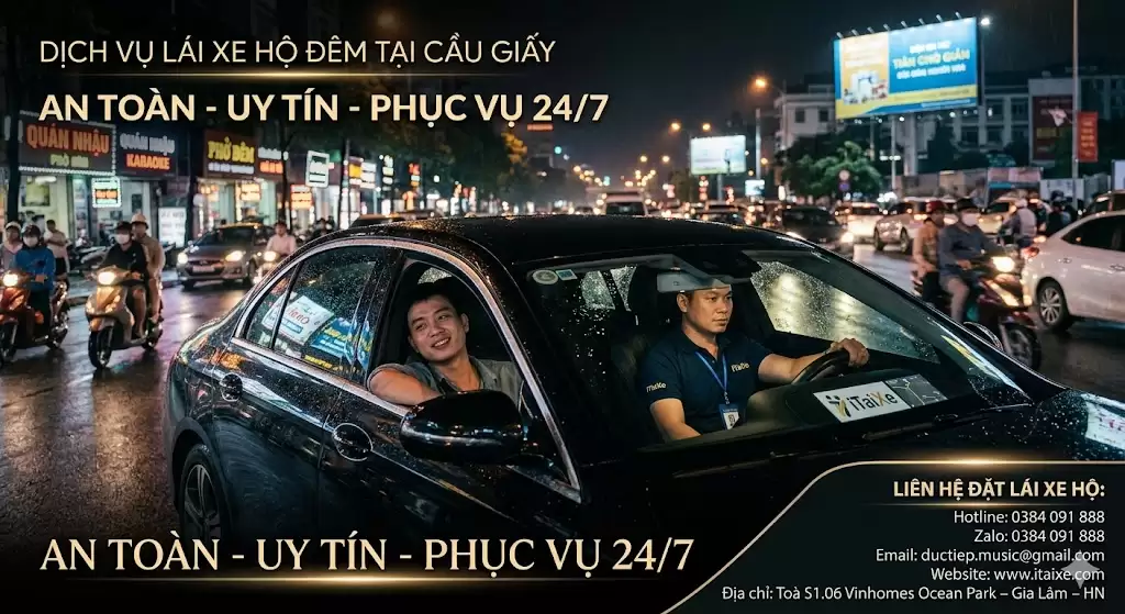 Tài xế lái xe hộ tại Cầu Giấy