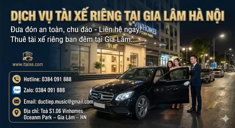 Thuê tài xế đi tỉnh ban đêm tại Gia Lâm