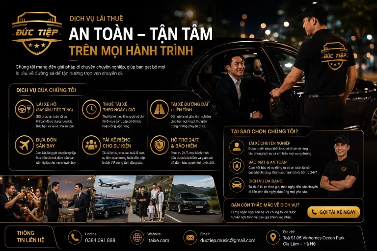 Thuê Tài Xế Lái Xe Hộ Theo Giờ Linh Hoạt, An Toàn Và Chuyên Nghiệp