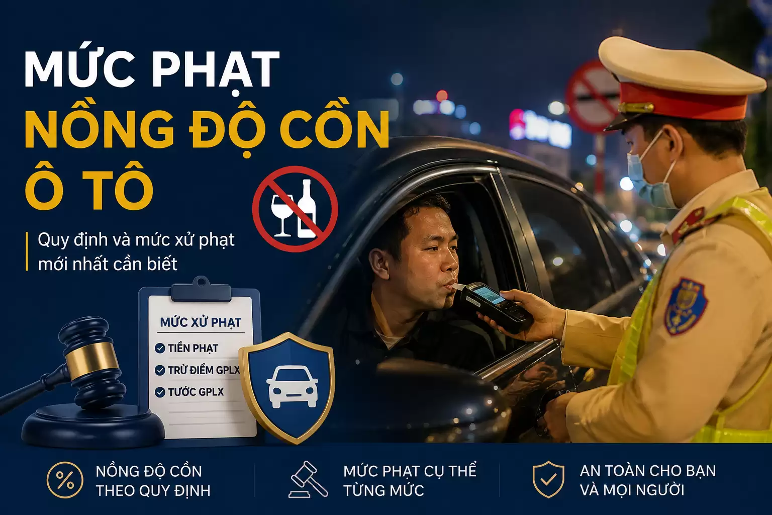 Mức phạt nồng độ cồn ô tô mới nhất